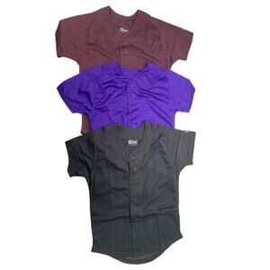 3 New Tag Team Uniform Youth Medium Button Down Sport Mesh Short Sleeve Shirts